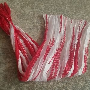 Red & white scarf (silk)